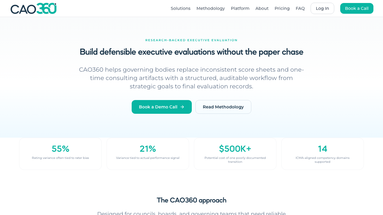 CAO360 home page screenshot